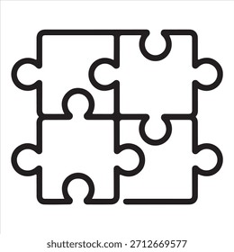 Diseño de Vector de rompecabezas. Diseño de arte de línea de rompecabezas. Diseño de Shilhouette