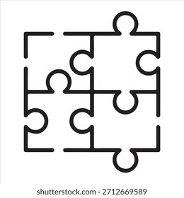 Diseño de Vector de rompecabezas. Diseño de arte de línea de rompecabezas. Diseño de Shilhouette