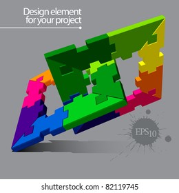 Puzzle vector element for your project