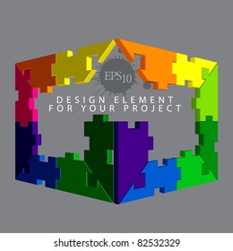 Puzzle vector element for your project