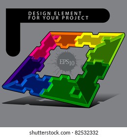 Puzzle vector element for your project