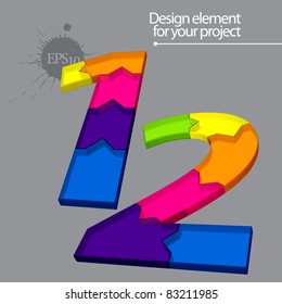 Puzzle vector element for your project