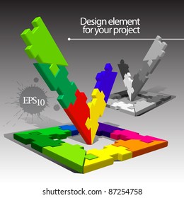Puzzle vector element for your project