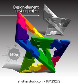 Puzzle vector element for your project