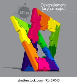 Puzzle vector element for your project