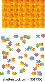 Puzzle vector (every piece is for itself) easy remove and change color