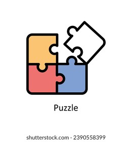 Puzzle vector filled outline Icon Design illustration. Business And Management Symbol on White background EPS 10 File