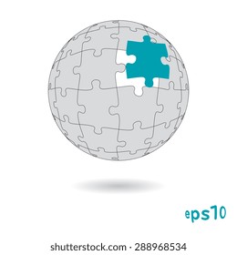 Puzzle vector globe background