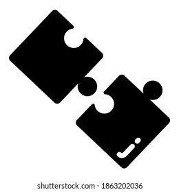 puzzle vector glyph icon, school and education icon