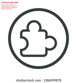 Puzzle vector icon 10 eps , Lorem ipsum Flat design