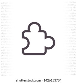 Puzzle vector icon 10 eps , Lorem ipsum Flat design