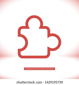 Puzzle vector icon 10 eps , Lorem ipsum Flat design