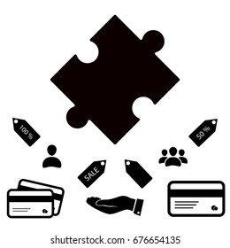 puzzle vector icon, vector best flat icon, EPS