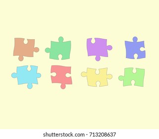 Puzzle vector icon. Color Puzzles Pieces 