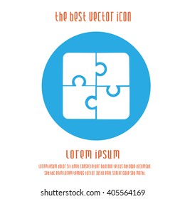 Puzzle vector icon. Creative group simple isolated symbol. Cooperation team logo sign.