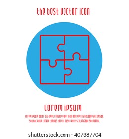 Puzzle vector icon. Creative group symbol. Cooperation simple isolated sign.