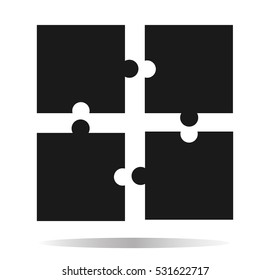 puzzle vector icon. Creative group symbol. Cooperation