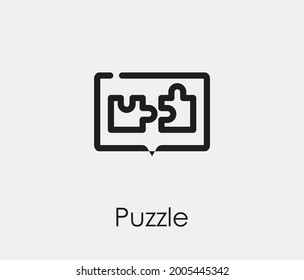 Puzzle vector icon. Editable stroke. Symbol in Line Art Style for Design, Presentation, Website or Apps Elements, Logo. Pixel vector graphics - Vector