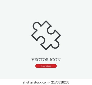 Puzzle vector icon. Editable stroke. Symbol in Line Art Style for Design, Presentation, Website or Mobile Apps Elements, Logo. Puzzle symbol illustration. Pixel vector graphics - Vector