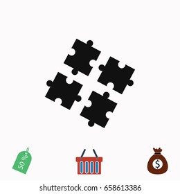 puzzle vector icon, Vector EPS 10 illustration style