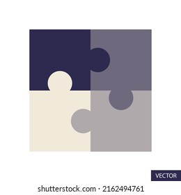 Puzzle vector icon in flat style design for website design, app, UI, isolated on white background. EPS 10 vector illustration.