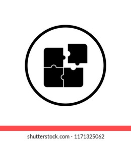 Puzzle vector icon, game symbol. Simple, flat design for web or mobile app