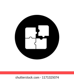 Puzzle vector icon, game symbol. Simple, flat design for web or mobile app