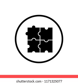 Puzzle vector icon, game symbol. Simple, flat design for web or mobile app