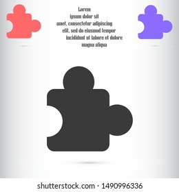 Puzzle vector icon. Puzzle for icon games. Puzzle home game icon. Puzzle for kids icon.10 EPS and. flat design.