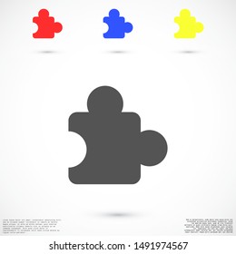 Puzzle vector icon. Puzzle for icon games. Puzzle home game icon. Puzzle for kids icon.10 EPS and. flat design.