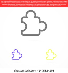 Puzzle vector icon. Puzzle for icon games. Puzzle home game icon. Puzzle for kids icon.10 EPS and. flat design.