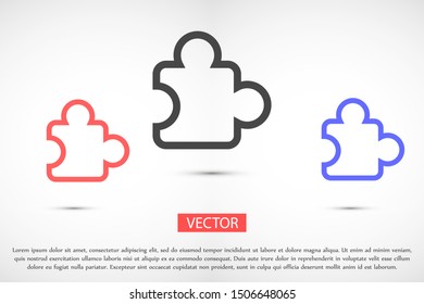 Puzzle vector icon. Puzzle for icon games. Puzzle home game icon. Puzzle for kids icon.10 EPS and. flat design.