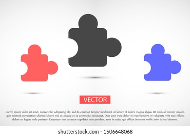 Puzzle vector icon. Puzzle for icon games. Puzzle home game icon. Puzzle for kids icon.10 EPS and. flat design.