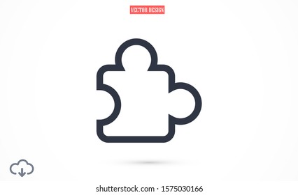 Puzzle vector icon. Puzzle for icon games. Puzzle home game icon. Puzzle for kids icon.10 EPS and. flat design.