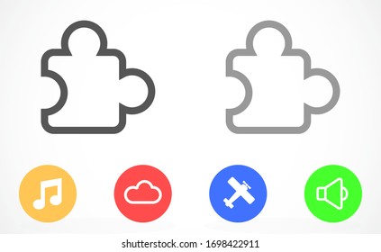 Puzzle vector icon. Puzzle for icon games. Puzzle home game icon. Puzzle for kids icon.10 EPS and. flat design.