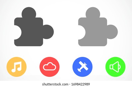 Puzzle Vektorillustration Symbol. Puzzle für Icon-Spiele. Puzzle Home Game Symbol. Puzzle für Kinder Symbol.10 EPS und. flaches Design.