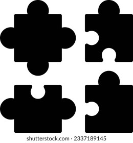 Puzzle Vector Icon Glyph Style
