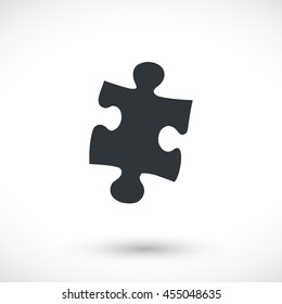 Puzzle vector icon. Graphic symbol for web design, logo. Gray glyph on a white background. Isolated sign.
