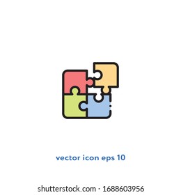 Puzzle vector icon illustration. Ui/Ux. Premium quality.