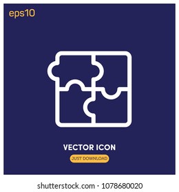 Puzzle Vector Icon Illustration For Web And Mobile App.Ui/Ux