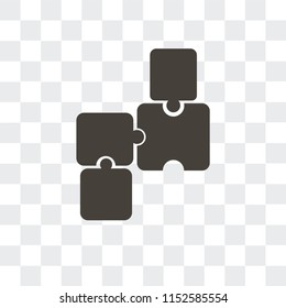 Puzzle vector icon isolated on transparent background, Puzzle logo concept