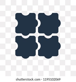Puzzle vector icon isolated on transparent background, Puzzle transparency concept can be used web and mobile