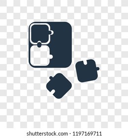 Puzzle vector icon isolated on transparent background, Puzzle transparency logo concept