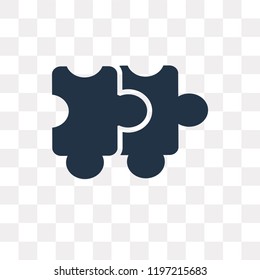Puzzle vector icon isolated on transparent background, Puzzle transparency concept can be used web and mobile