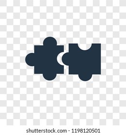 Puzzle vector icon isolated on transparent background, Puzzle transparency logo concept