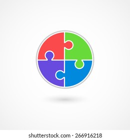 Puzzle vector icon. Isolated on white background, eps 10.