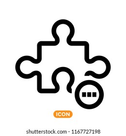 Puzzle Vector Icon in Line Flat Style