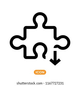 Puzzle Vector Icon in Line Flat Style