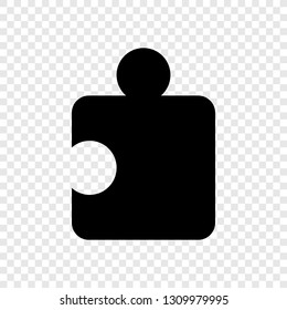 Puzzle vector, icon on transparent grid