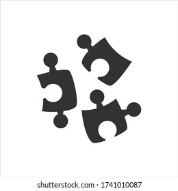 Puzzle vector icon on white background